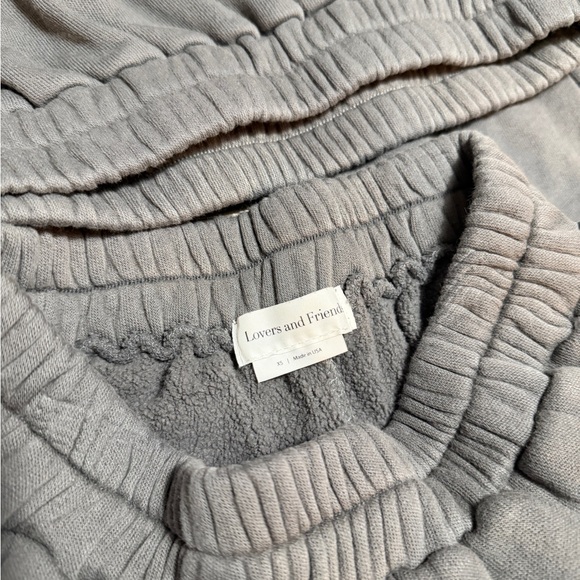 Lovers + Friends Neutral Gray Cropped Sweatshirt & Joggers Set - Picture 2 of 7